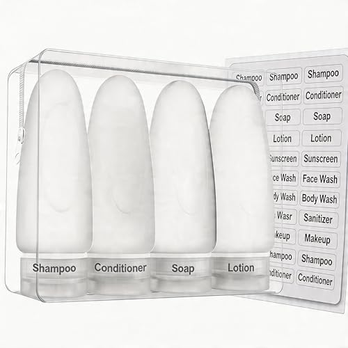 Leak Proof Travel Bottles (3oz 4pc - All White)