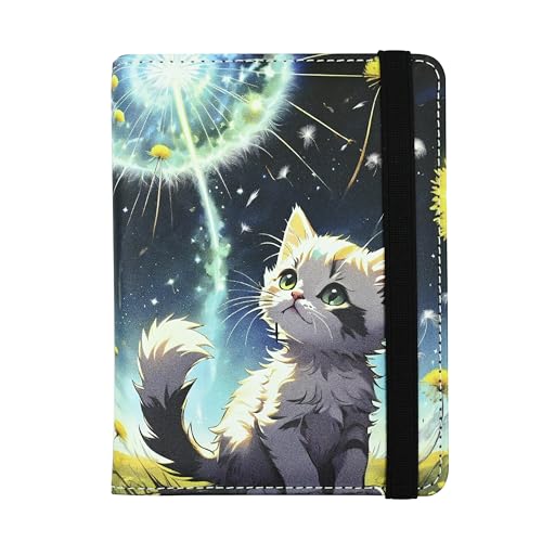 Cute Cat Passport Holder for Women and Men PU Leather Passport Cover for Travel (Cute Cat / One Size)