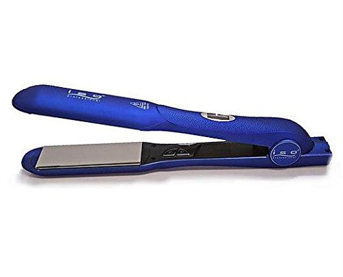 Iso Beauty Gold Collection Metallic Blue 1.25" OR 1.5" Flat Iron Hair Straightener W/Auto Shut Off - Smart Memory - Temp Control - 1.5" Plates (1 1/2")
