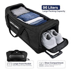 Duffel Bag with Rolling Wheels (Black / 30 inch)