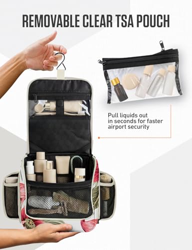 Hanging Travel Toiletry Bag (Pink Flamingo)