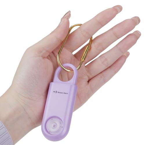 130db Personal Safety Alarm with Ultra Bright Strobe Light. Purple (Purple / Button cell)