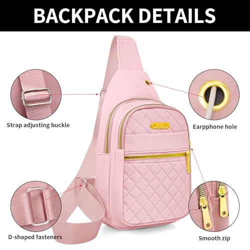Small Sling Bag For Women Men Casual Crossbody Sling Backpack (Pink-8002)