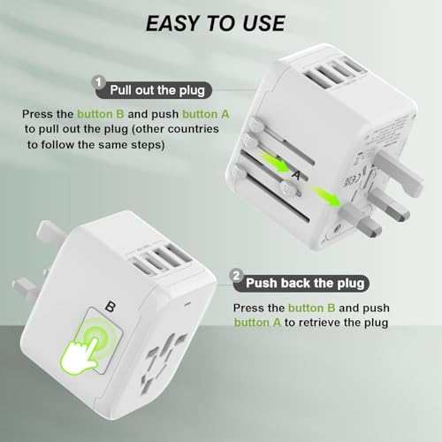 Universal International Power Travel Plug Adapter (White)