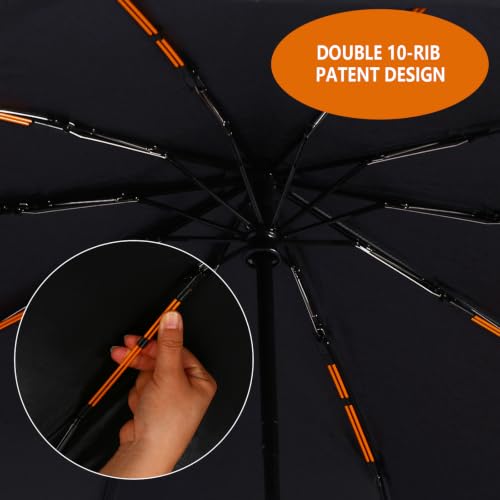 46 Inch Umbrella with Double 10 ((1 pack)black)