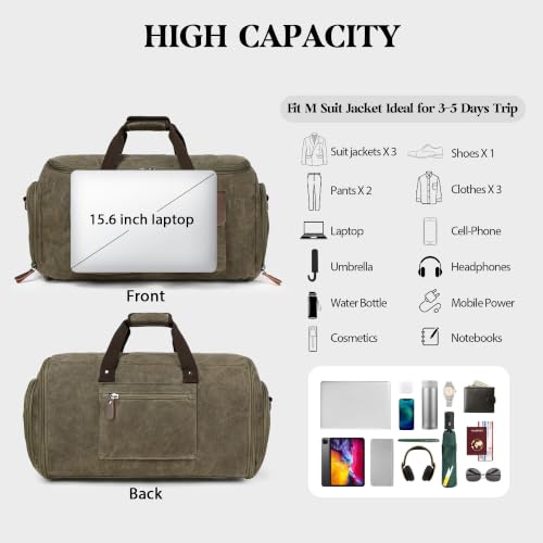 Garment Bags for Travel (Vintage Grey 01 / Large-50L Duffle Bag)