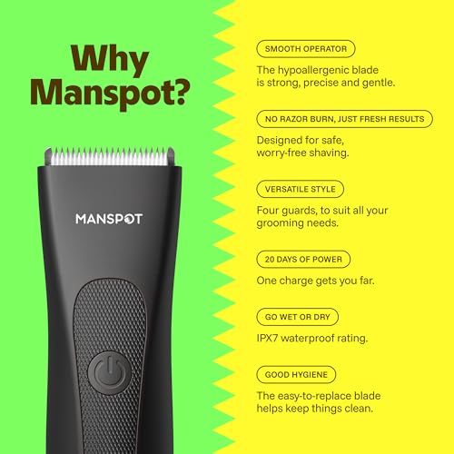 Manscape Groin & Body Hair Trimmer for Men (Black)