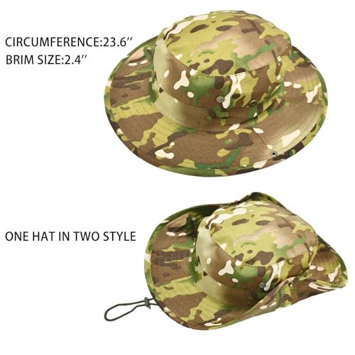 Sun Hats for Men Women Safari Hat Foldable Fishing Hat UPF 50+ Bucket Hat (1pack-green Camo)