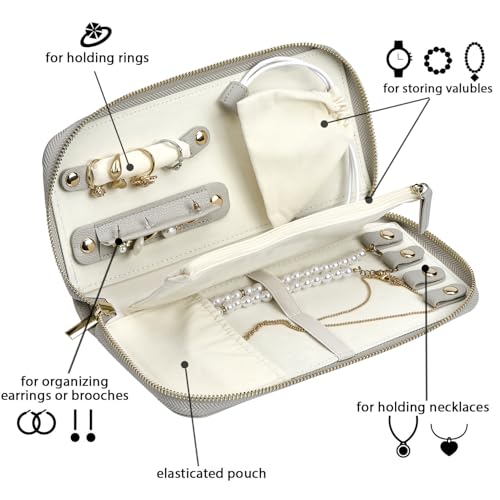 Travel Jewelry Organizer Case (Large Gray)