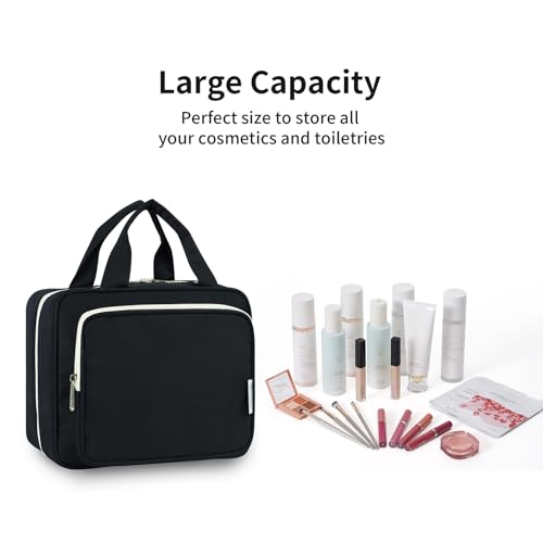 Hanging Toiletry Bag for Women (A-Black / Medium)