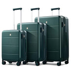 3 Piece Luggage Set Expandable Hardside Suitcases with Spinner Wheels (Blackish Green / 20/24/28 Inch EXT)