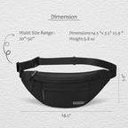 Large Crossbody Fanny Pack with 4 (Top Zip Black / Large)