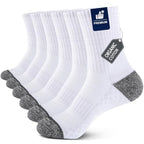 Light Compression Socks for Men Cotton Crew Socks Breathable Moisture Wicking Cushion Running Hiking Socks 3 (X-Large / Z-white(3 Pairs))