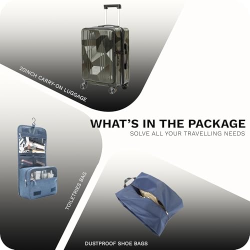 20 inch Carry On Luggage Expandable Top Opening (Grey / 20 Inch (Standard))