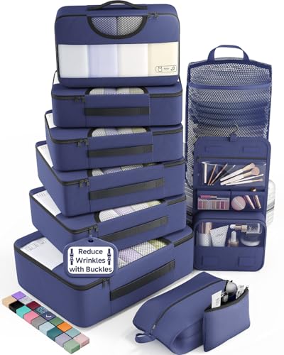 10 Set Packing Cubes for Travel Essentials (05 Indigo Blue)