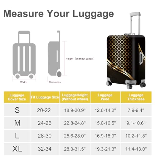 Luxury Gold Geometric Luggage Cover (#132 / S(fits 20-22inch suitcase))