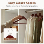 Wooden Coat Hangers (0.5"T (30 pack) / Dark Cherry Color)