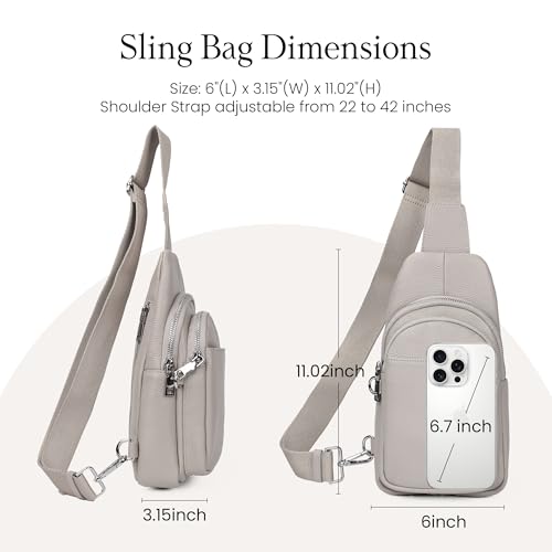 Genuine Leather Small Crossbody Bags for Women Anti (Beige Grey)