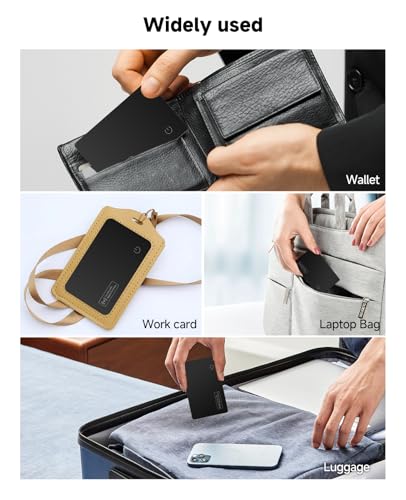 2Pack Wallet Tracker Air Card Tag Tracker Card Ultra Slim 0.07in (2pcs black)