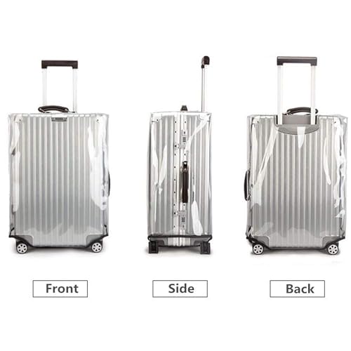 24 Inch Waterproof Clear Suitcase Cover (Gray Trim-0.4mm / 24" Suitcase Cover.)