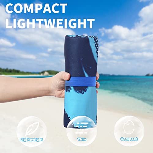 Microfiber Beach Towel Oversized 71x32 (2 Pack Blue Sea Turtle Mandala / 71"x32")