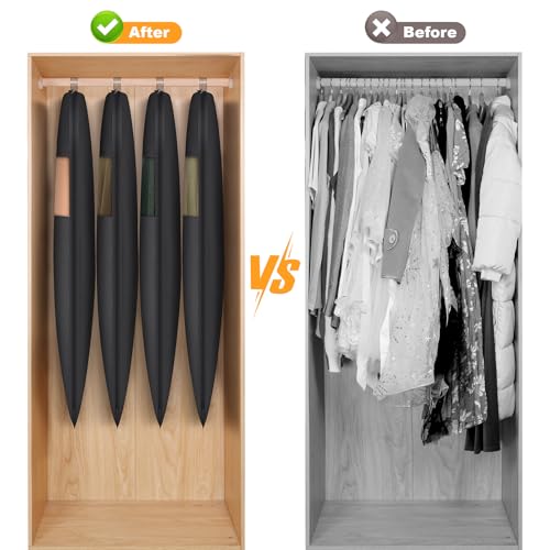 Compression Hanging and Space Saving Garment Bag (Black / 43" - 2pcs(8" Gusseted))