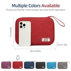 Small Cable Organizer Travel Case for Chargers (red)