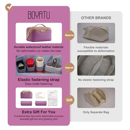 Travel Makeup Bag Organizer Cosmetic Bag (A-05-Purple)