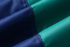 Adult Rain Poncho Waterproof Hooded Zipper Raincoat with Pockets (One Size / Green-blue)