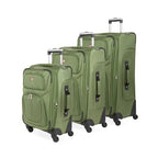 Sion Softside Expandable Spinner Luggage Durable Lightweight Travel Suitcase (3-Piece Set (Carry-On/Medium/Large) / Evergreen)
