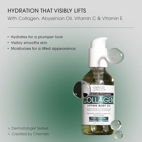 Collagen Peptides Firming Body Lotion Face Cream + Collagen Body Oil Moisturizer 2PC Skin Care Set For Women & Men (Collagen Peptides Cream + Body Oil Set / 2 Piece Set)