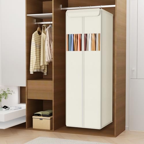Clear Garment Bags for Hanging Clothes Garment Storage Bags 54 in (Beige / 54"-2 Pack)