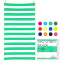 Microfiber Beach Towel Sand (L-live Green Stripes / Large(60x30"))