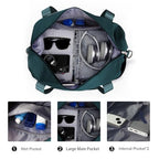 Travel Duffle Bag Carry On Weekender 18x14x8 Gym Work Bags for Women Men (A15-Peacockblue-expandable / Large)