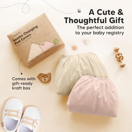 2 Pack Organic Changing Pad Covers for Girl (Cameo)