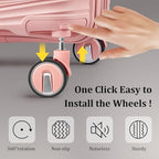 Luggage Sets 6 Piece Expandable Suitcase (Pink / 6 Piece Set (14in/20in/24in/28in/DB/TB))