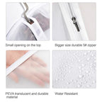 Garment Bags set of 12 (24'' x 60''/12 Pack+Gifts / White-Translucent)