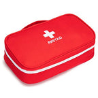 First Aid Bag Tote Empty Small First Aid Kit Bag Outdoor Travel Rescue Pouch First Responder Medicine Bag Pocket Container for Car Home Office Sport Outdoors (Red Handle)