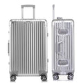24 Inch All Aluminum Checked In Luggage with Wheels (Silver / Checked in 24inch)