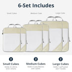 Compression Packing Cubes 6 Set (Beige / 6 pcs)