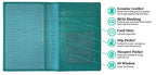 Personalized Monogrammed Teal Leather RFID Passport Wallet (Teal / Minimalist)