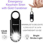 130db Personal Safety Alarm with Ultra Bright Strobe Light. Black (Black / Button cell)