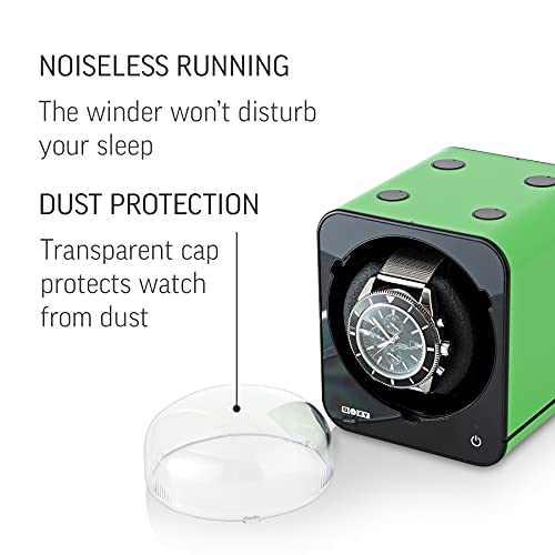 Watch Winder for Automatic Watches with Vertical Rotor Stop (Green)