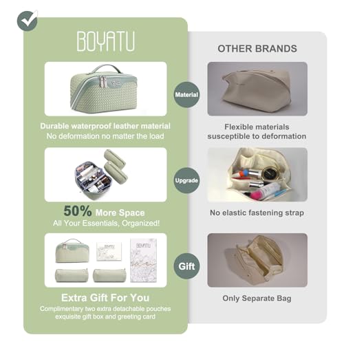 Travel Makeup Bags for Women (03-A-Light Green)