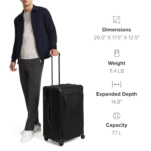 Aerotour Medium Expandable Checked Luggage (26" Short Trip Expandable Packing Case / Black)