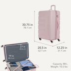 7366 Signature Hardside Expandable Luggage with Spinner Wheels and TSA Lock (2-Piece Set (Weekender/27") / Pink)