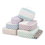 7 Set Checkered Packing Cubes for Travel Kids Women (AA-Combined Checkered / 7 Set)