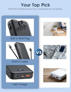 Portable Charger 10000mAh Fast Charging w (Black)