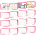 16 Piece Makeup Bags (16pcs Pink M)