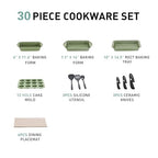 Pots and Pans Set (Green / 30-piece)